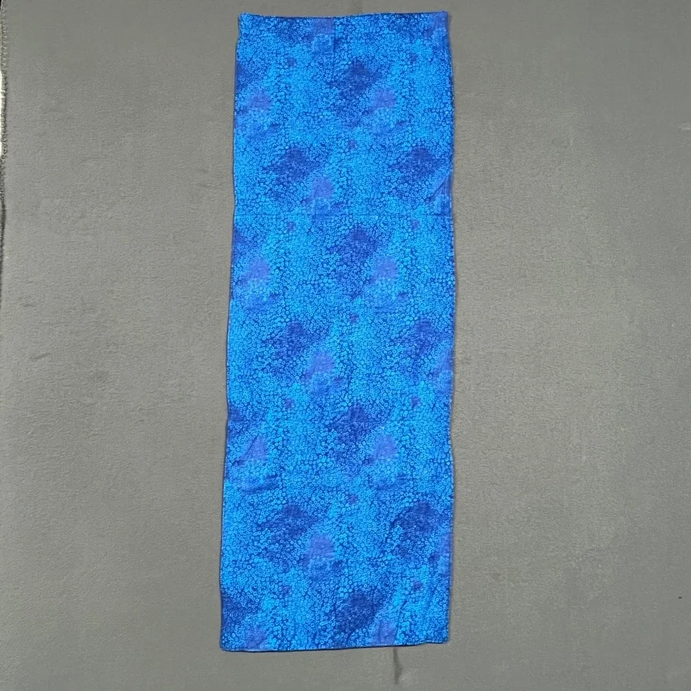 Handmade Quilted Table‎ Runner Wall Hanging Blue Colorful Patchwork Textile Art